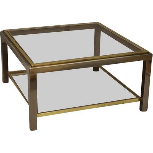 Table d'appoint vintage en acier et laiton par Belgo Chrom pour Dewulf, 1970
