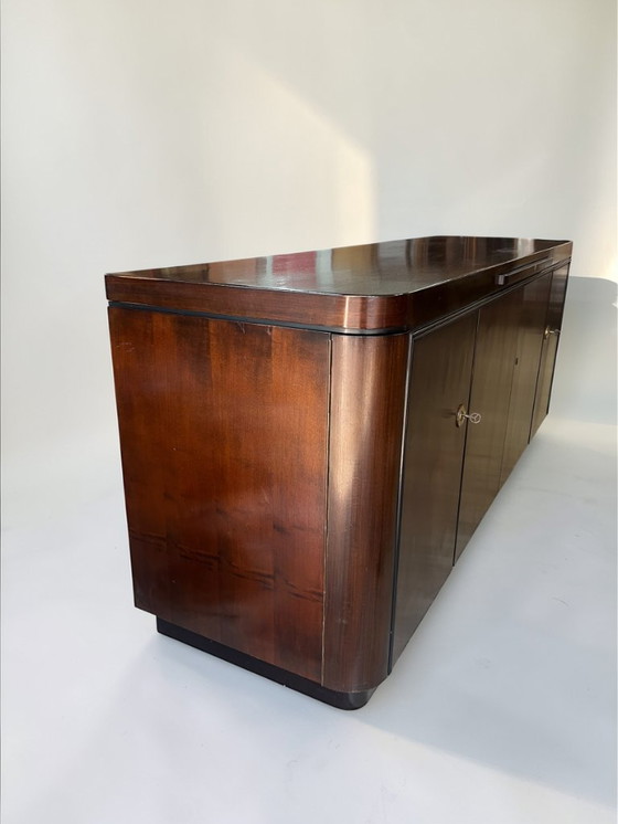 Image 1 of Art Deco / Streamline sideboard / credenza with original marble top – ca. 1930–1950, in the style of the Deutsche Werkstätten