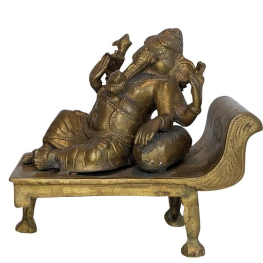 Antique Bronze Reclining Ganesha – 117 – beeldhouwkunst