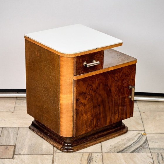 Image 1 of Set aus zwei Art-Déco-Nachttischen von Jindřich Halabala, Tschechoslowakei der 1940er Jahre