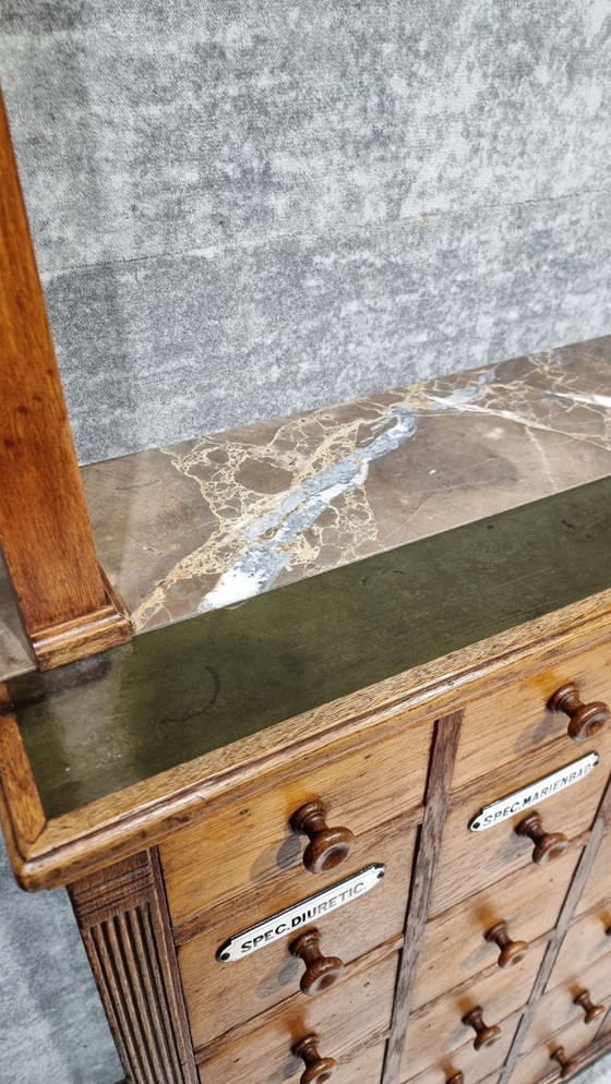 Image 1 of Apothecary Cabinet Drawers Antique Pharmacy Cabinet