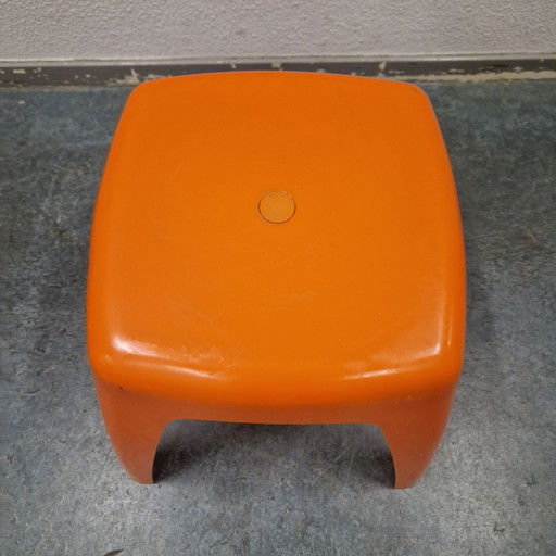 70er Orange Vintage Hocker Flair Spaceage