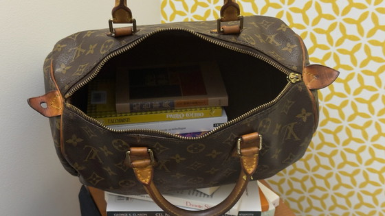 Handtas Speedy Louis Vuitton – Top handle tassen, Leer, Canvas (photo 11 of 15)