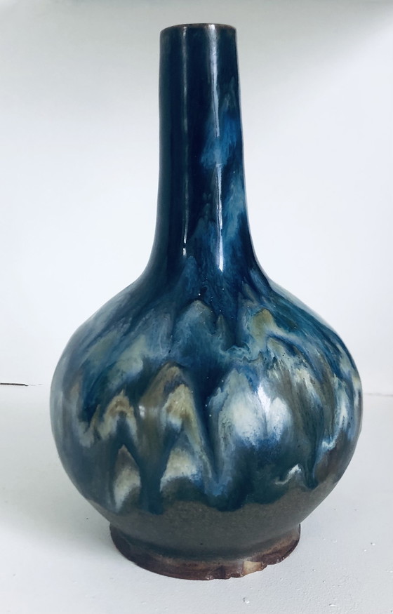 Image 1 of Art Deco Labrec flamed stoneware vase