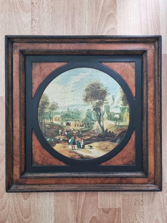 Set of 4 Wall Pictures: The Four Seasons (after Joos de Momper) – Decorative Objects, Wood (photo 2 of 9)