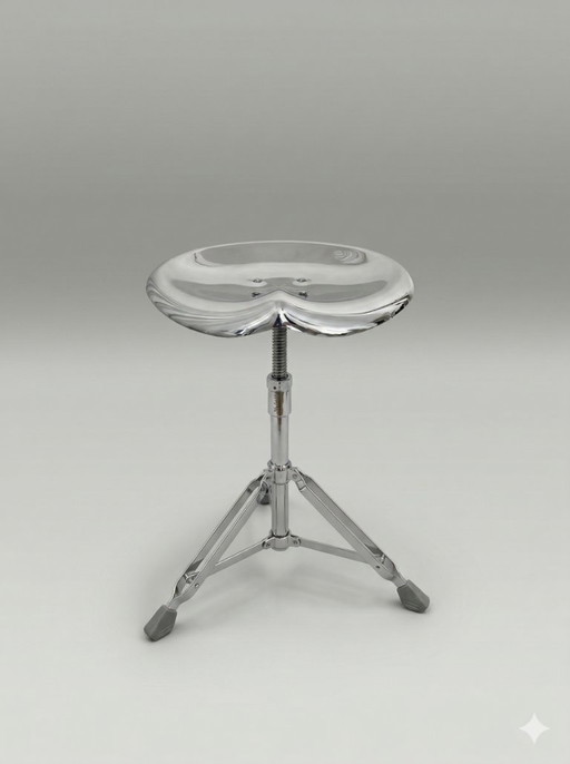 Taburete de diseño BEAT de Yasuaki Sasamoto para Dulton - cromado