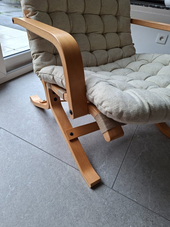 Poltrona lounge scandinava vintage + poggiapiedi anni 60/70 – Divani 2 posti, Textile, Wood (photo 13 of 22)