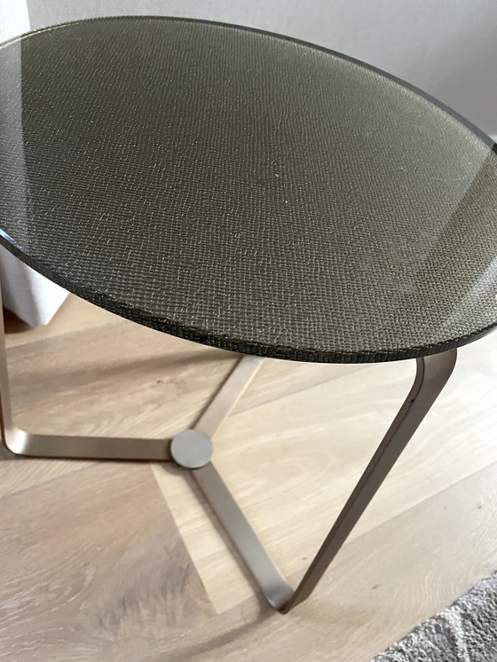Image 1 of Side Table Basket Bronze Glass + Steel Baan Furniture