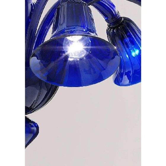 Image 1 of Moderner Kronleuchter im Pop-Stil aus Muranoglas in Blau-Ozean-Optik mit 8 Armen