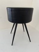 Sgabello vintage di design italiano – ZEUS Milano – Pelle nera e metallo
