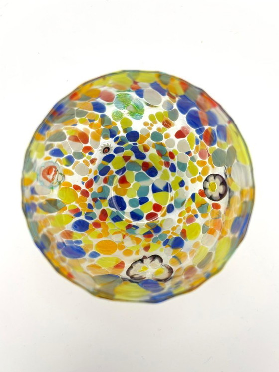 Image 1 of Set di 6 bicchieri in vetro soffiato veneziano con murrine Effetre Murano fuse nel vetro, hand made in italy.