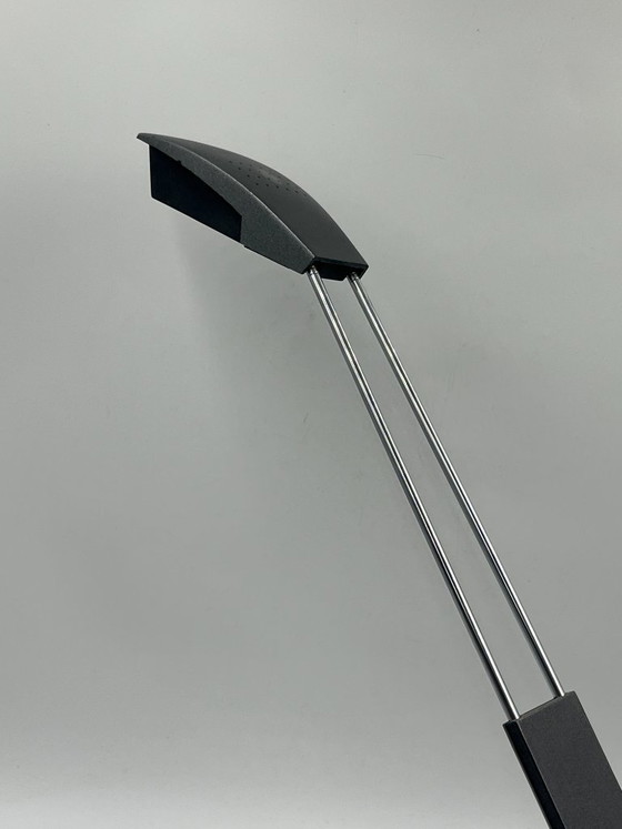 Massive Teleskop-Halogen-Schreibtischlampe, Schreibtischlampen, Metall, Kunststoff, Grau, Modern (Foto 8 von 15)