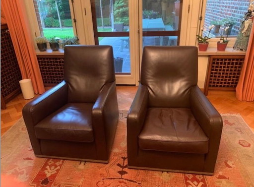 Fauteuils en cuir Maxalto Antonio Citterio