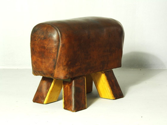 Image 1 of Leather Gymnastics Pommel Horse 1950s