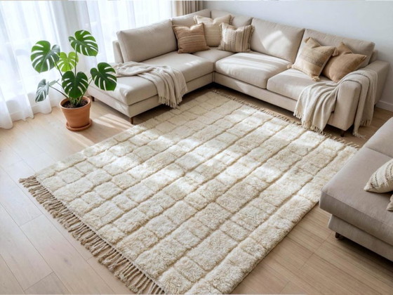 Alfombra marroquí natural – Arte bereber hecho a mano de las montañas del Atlas 250cmx300cm – Cotton (photo 8 of 9)