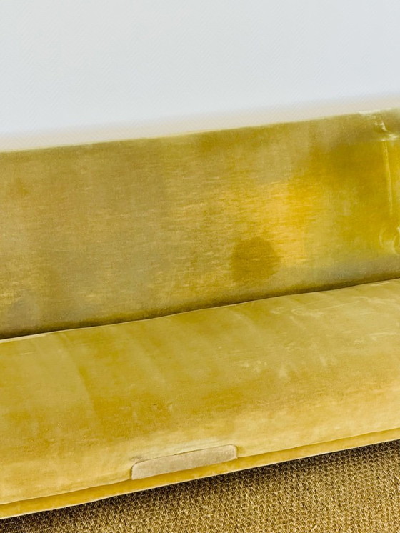 Image 1 of Canapé convertible et fauteuil vintage scandinave en teck et velours, 1960, Set de 2