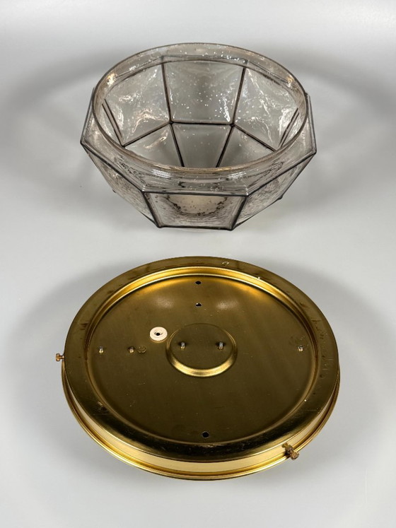 Image 1 of 1960s/70s ceiling lamp, Glashütte Limburg, Germany, Plafoniere, glass & metal