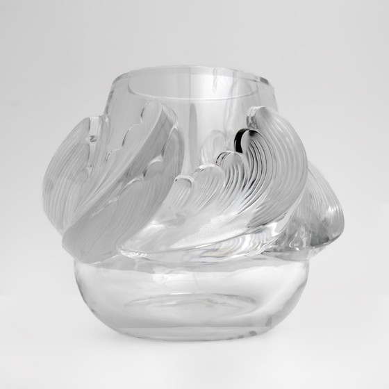 Image 1 of "Vagues" Art Decò Kristallvase Signiert Lalique, Frankreich 1960er Jahre