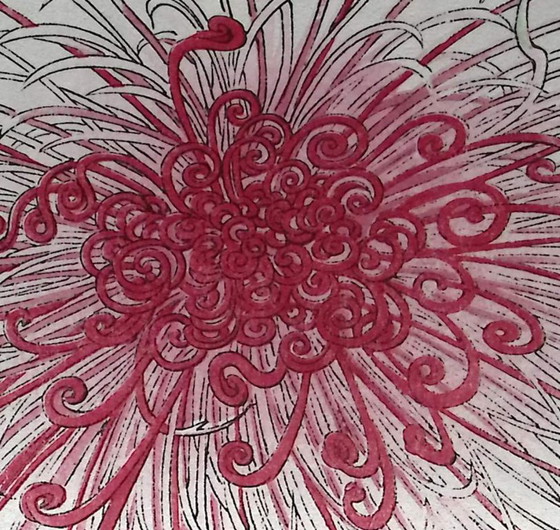 Keika Hasegawa - "One Hundred Chrysanthemums" – Paintings & Drawings, Paper (photo 5 of 8)