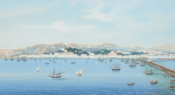 Image 1 of Large Neapolitan gouache, 19th century (after Giuseppe Scoppa)