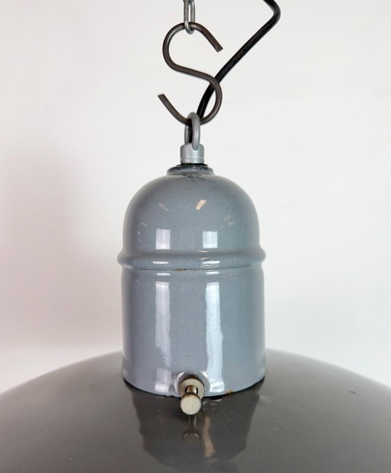 Image 1 of Lampada a sospensione industriale in smalto grigio, anni '60