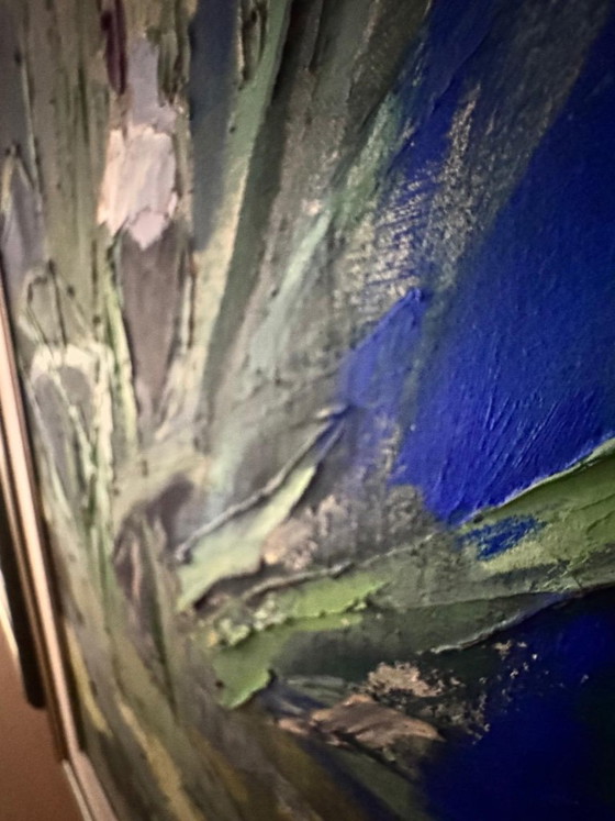 Painting with irises, oil on canvas, Paintings & Drawings, Wood, Green, Impressionisme (photo 3 of 5)