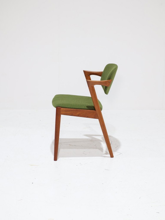 6 sedie da pranzo Kai Kristiansen modello 42, colore verde teak, anni '60. – Wood (photo 3 of 12)