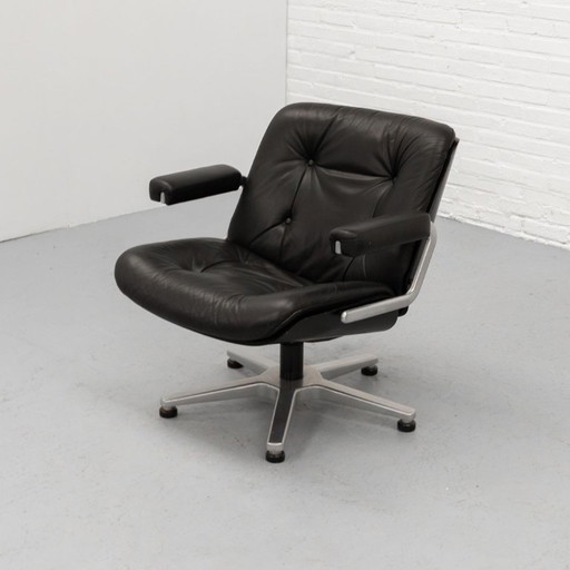 Fauteuil Stoll Giroflex années 70 – Wood, Leather (photo 2 of 13)