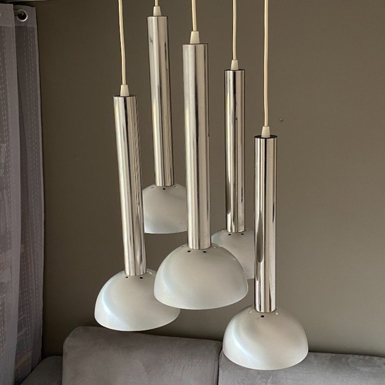 Image 1 of Lampada a sospensione a cascata in stile era spaziale. 1970.