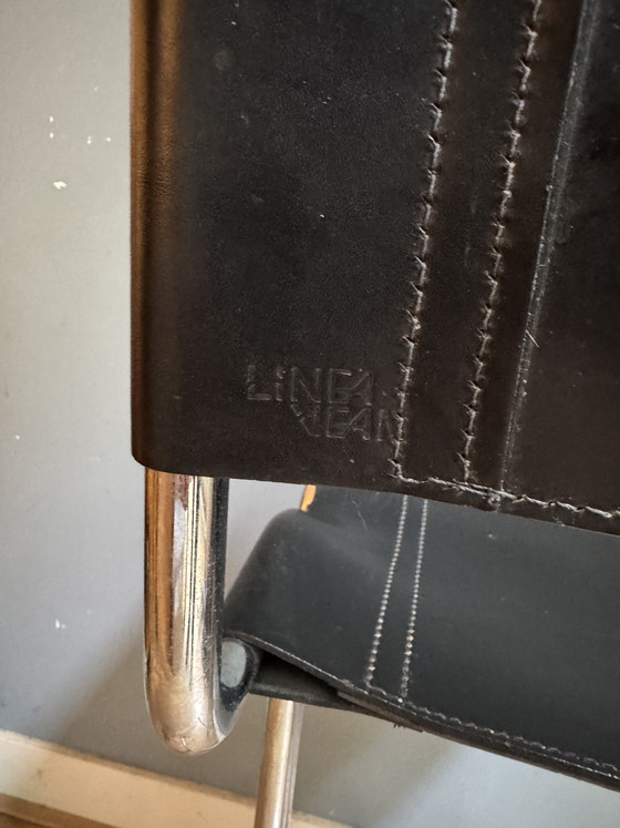 Image 1 of 3 tabourets de bar vintage en cuir haut de gamme Linea Veam