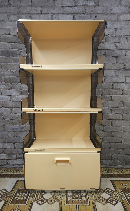 Smoked plexiglas bookshelf 1970