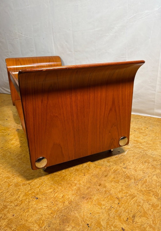 Image 1 of Mid Century Retro Teak & Glass Top Tulip Coffee Table by G-Plan (Circa 1960)  A stunning mid century modern teak and glass top c