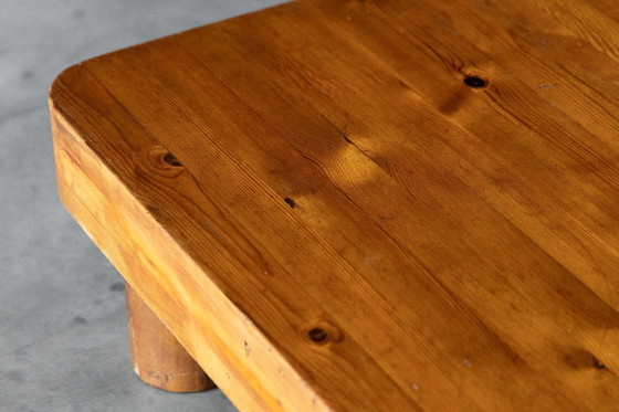 Image 1 of Brutalist Pine Low Coffee Table, France, 1960s
