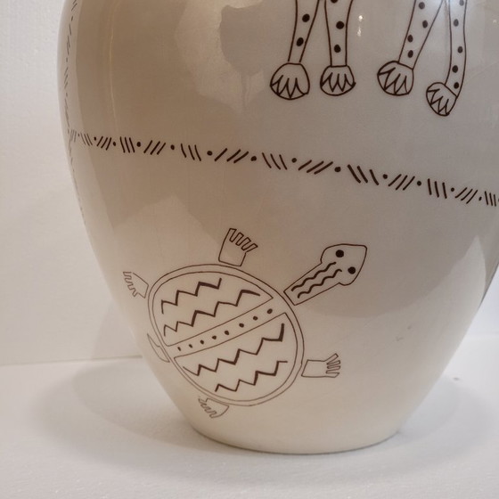 Image 1 of Vase design animals, ceramic, 80's - France