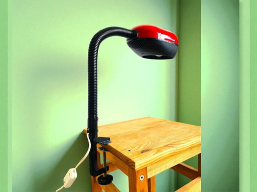 Retro futurist gooseneck desk clamp lamp from USSR