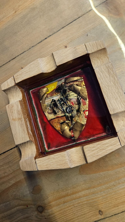 Exclusive Artequi "Ferrari Tribute" Ashtray – Handcrafted from Thin Oak & Epoxy – 1947 Heritage Edition