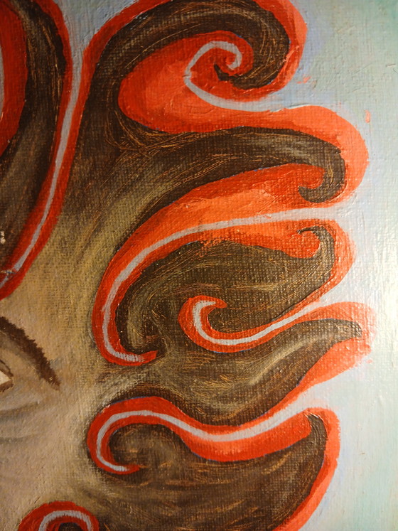Olio su tela, rappresentazione mitologica dell'Uomo Verde, di Antoine de Rycker – Dipinti e disegni, Canvas (photo 7 of 15)