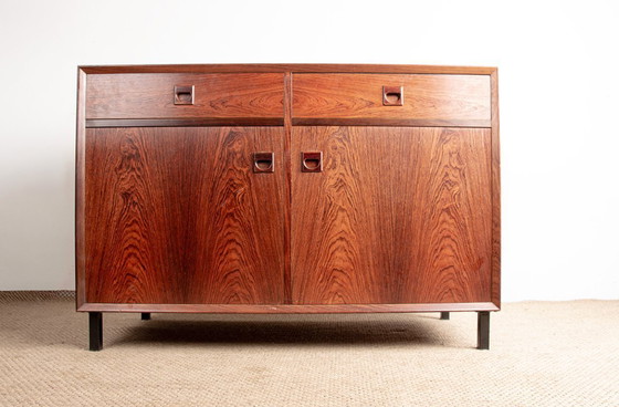 Image 1 of Buffet ou petite enfilade Danoise en Palissandre par Erik Brouer pour Brouer’s Mobelfabrik 1960.