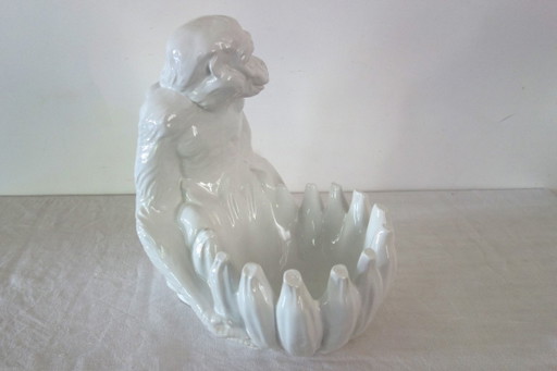 Vintage-Blumentopf aus handgefertigter Keramik, Italien