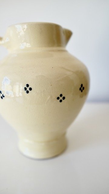Image 1 of Rustic vintage ceramic jug - Butter yellow