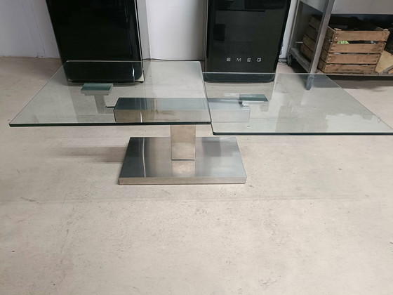 Image 1 of Ausziehbarer Couchtisch aus Glas