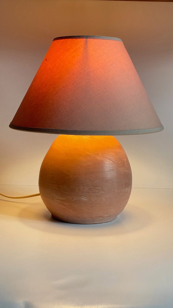 Vintage handgemaakte terracotta lamp – Tafellampen, Textile (photo 17 of 21)