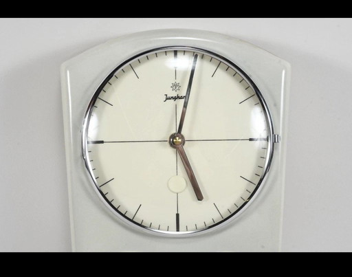 Vintage Junghans kitchen clock, ceramic wall clock with quartz movement