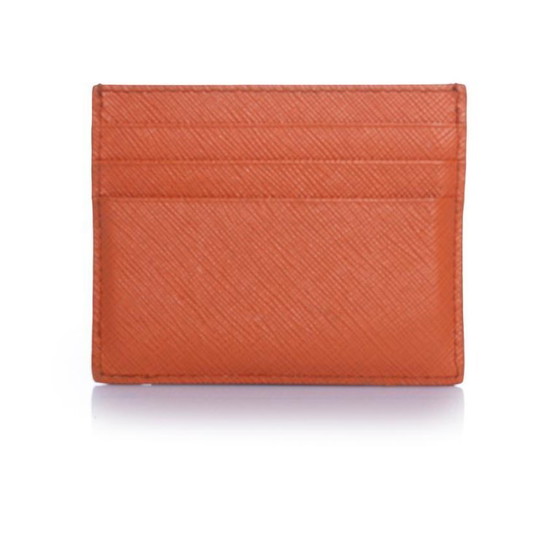 Image 1 of Prada, saffiano leather card holder in orange