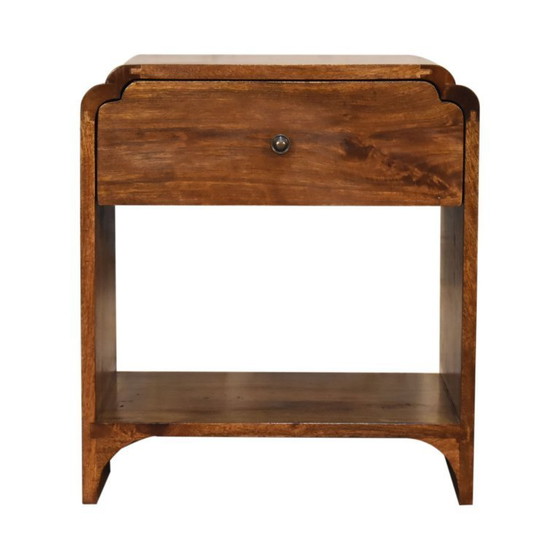 Image 1 of Nachttisch aus massivem Mangoholz mit Kastanienholz-Finish