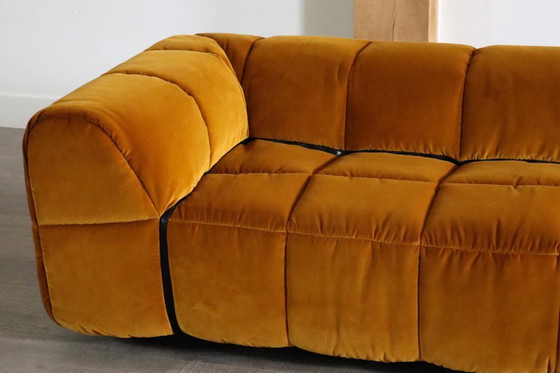 Image 1 of Arflex Strips Sofa By Cini Boeri In Velvet, Italy 1968