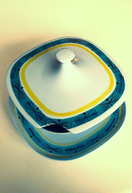 Royal Sphinx sauskom met deksel – decor “Libel” – Maastricht – jaren ’60