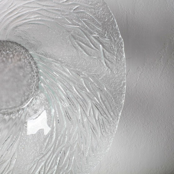 Image 1 of Mid-Century Finnish Glass Bowl / Large Forest Design Centerpiece