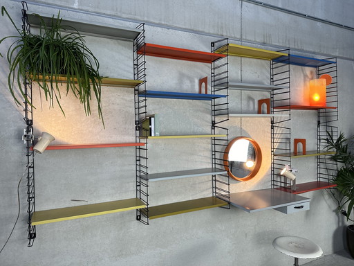 Vintage wandrek + desk Tomado incl. spiegel, kruk, boekensteunen