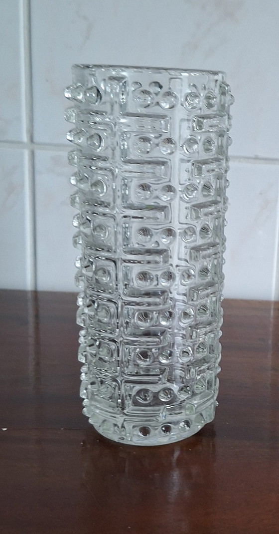 Image 1 of František Pečený Sklo Union Hermanova Hut 2 vintage vases. Candle wax vases from the 1970s.